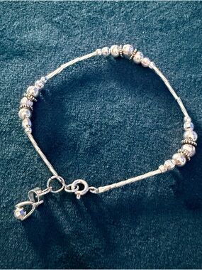 🥀Simple yet so elegant🥀 Sterling Silver Beaded Women’s Bracelet🥀STACKER🥀